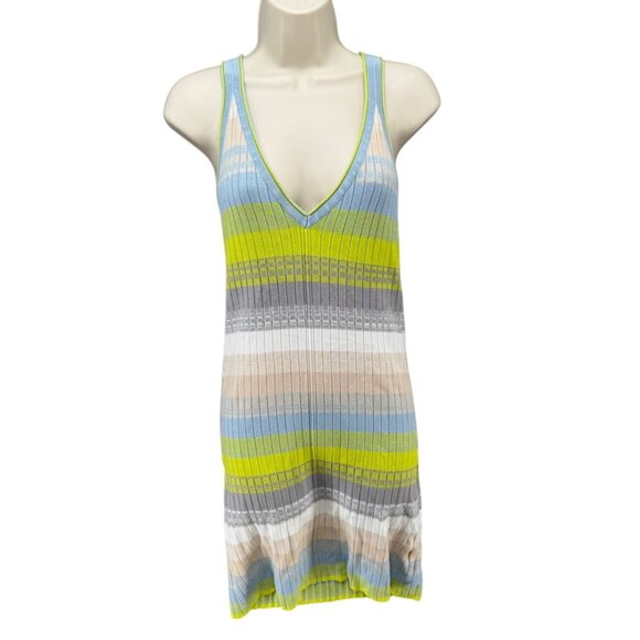 Daily Practice Anthropologie Tuvalu Sweater Dress Multicolor Sky Striped Size S - Picture 1 of 15